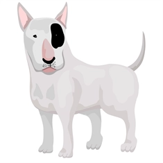 Dog Lovers Theme Bull Terrier Dog Transparent Sticker